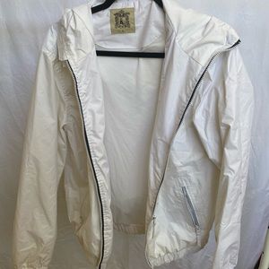 White rain jacket